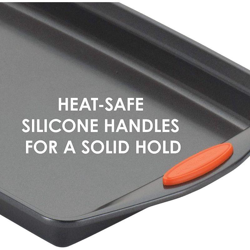 Gray Nonstick Aluminum and Carbon Steel Baking Sheet with Orange Grips