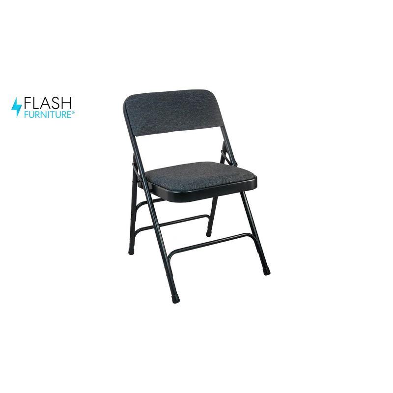 Flash Furniture Advantage Grey Padded Metal Folding Chair - Grey 1-in Fabric Seat