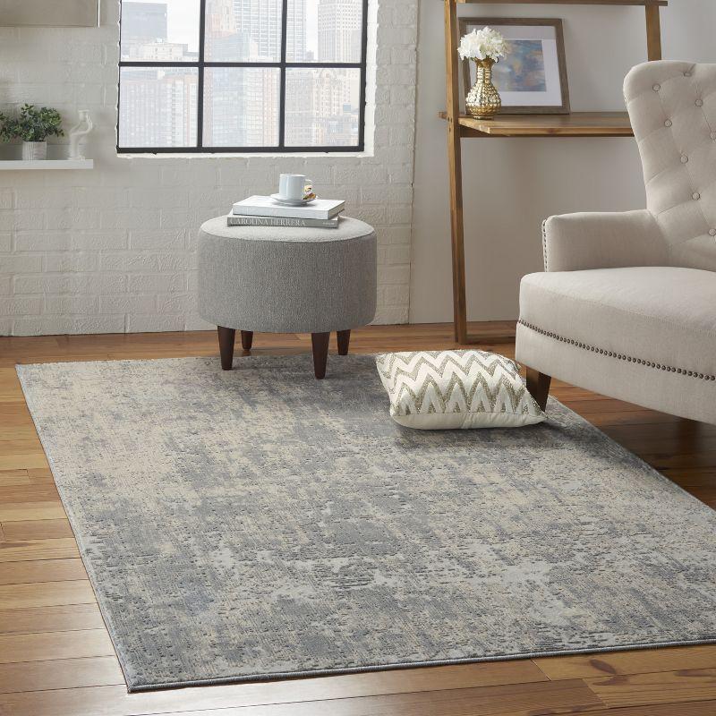 Nourison Rustic Textures Abstract Indoor Area Rug Ivory/Silver 5'3" x 7'3"