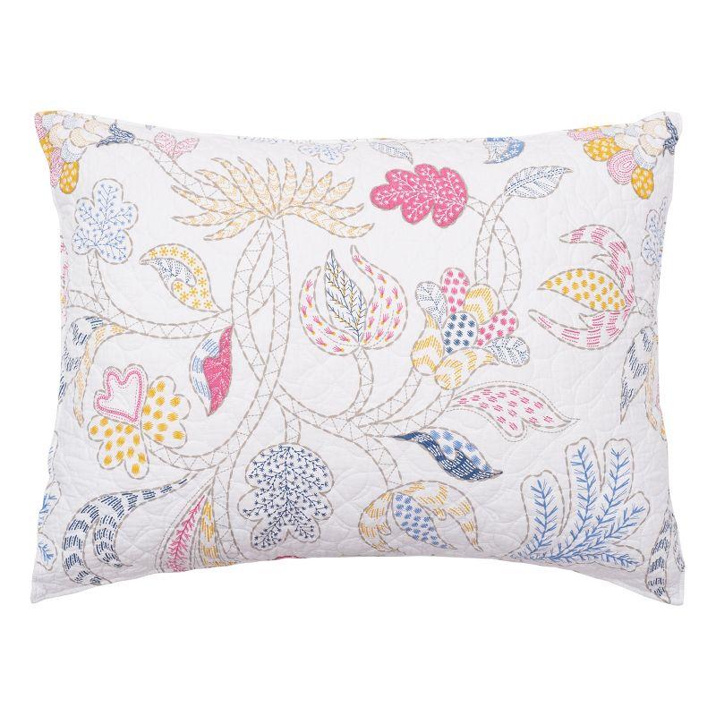 carol & frank 20" x 26" Colonial Williamsburg 20" x 26" Brie Flamingo Cotton Standard Sham - Machine Washable