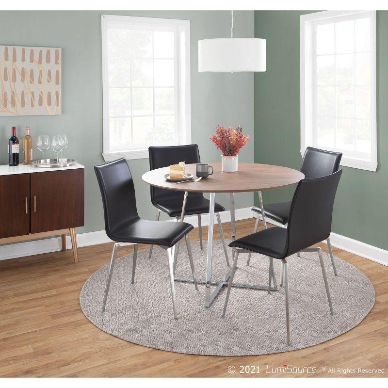 Set of 2 Mason Contemporary Dining Chairs: Swivel Base, Faux Leather, Steel - LumiSource
