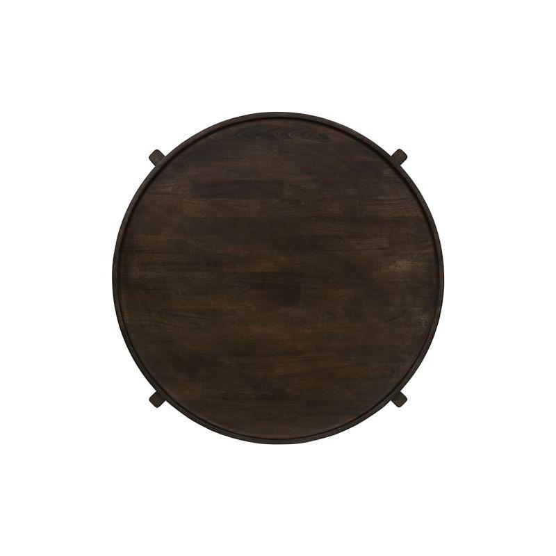 Coaster Home Furnishings COTA Round Solid Wood Coffee Table Dark Brown