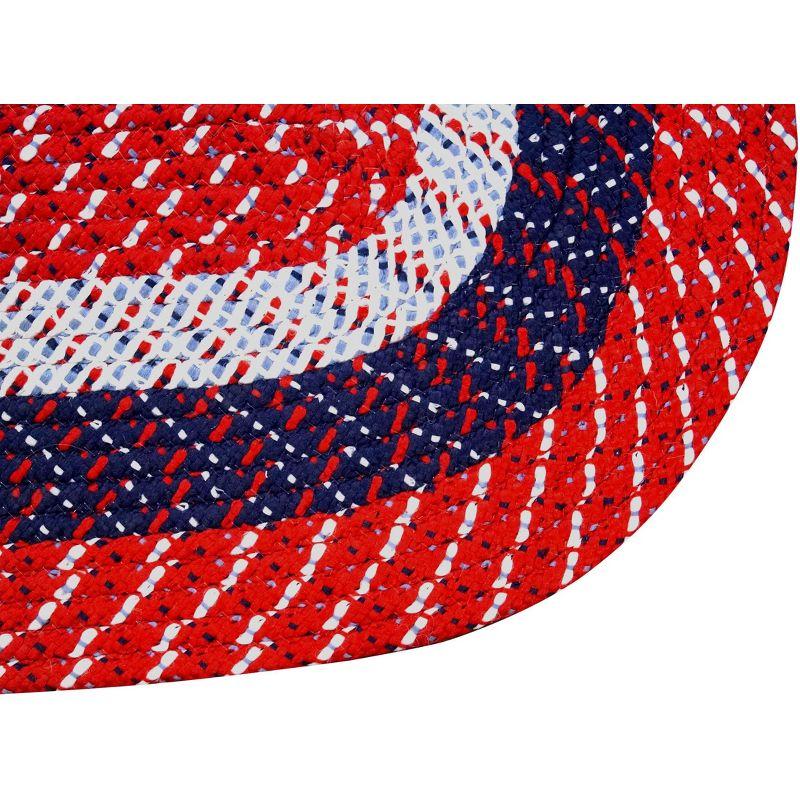 Americana Stripe Oval Braided Reversible Indoor Rug - 30" x 50"