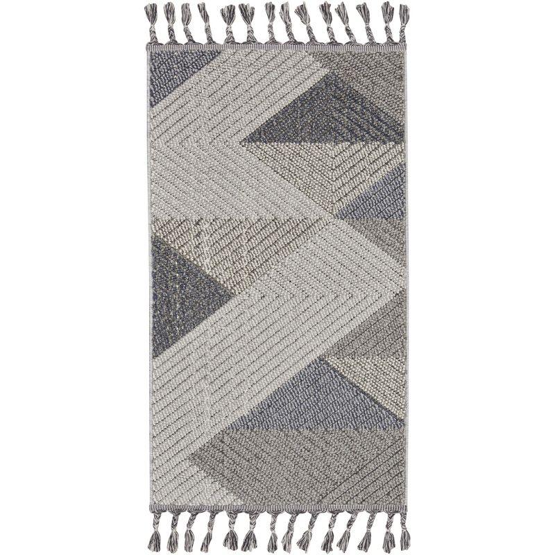 Elwood 2'2" x 4'5" Gray Geometric Braided Area Rug