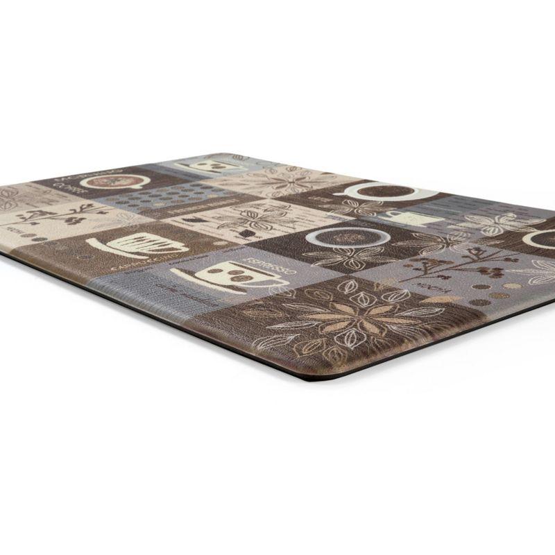 Brown Coffee Themed Anti-Fatigue Kitchen Mat 18" x 47"