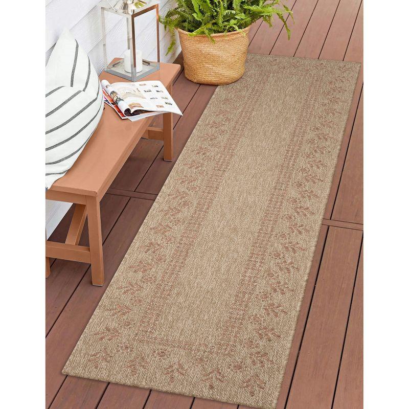 Terracotta Flat Woven Synthetic Indoor/Outdoor Rug 24" x 5"