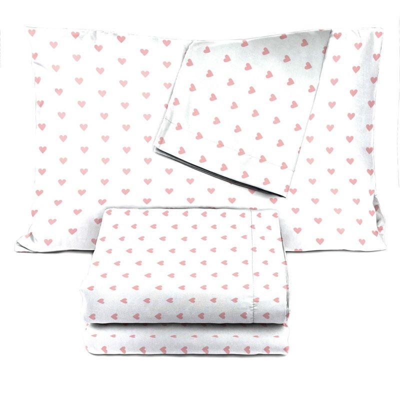 Saturday Park Hearts 100% Organic Cotton Sheet Set