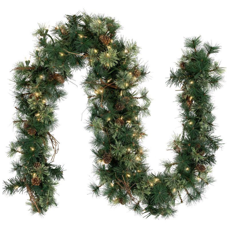 Pre-Lit Country Mixed Pine Artificial Christmas Garland - Clear Lights