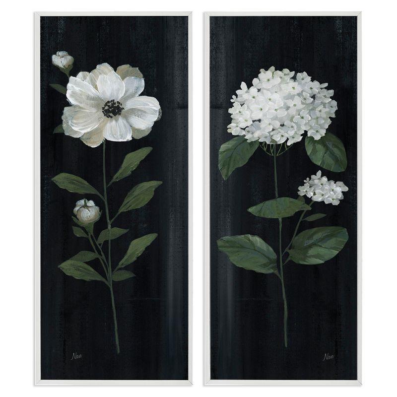 Stupell Industries " Delicate White Blooms Botanical Flower Petal Sprigs " by Nan 2 - Pieces