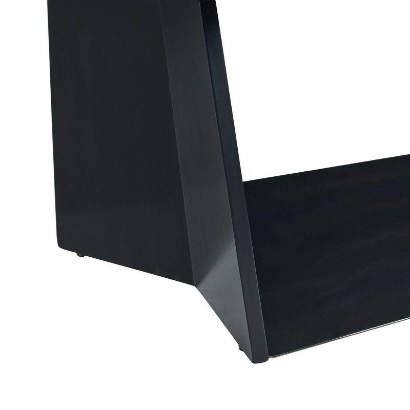 Ebony Rectangular Coffee Table with Dark Marble Top