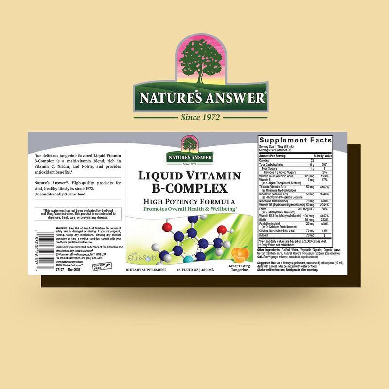 Nature's Answer Liquid B-Complex Vitamins, Dietary Supplement, 16 oz