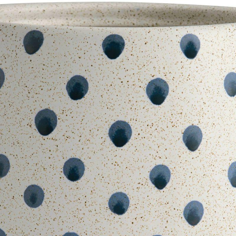 Farmouse Dot Ceramic / Porcelain Open Waste Basket - 1.1 Gallons