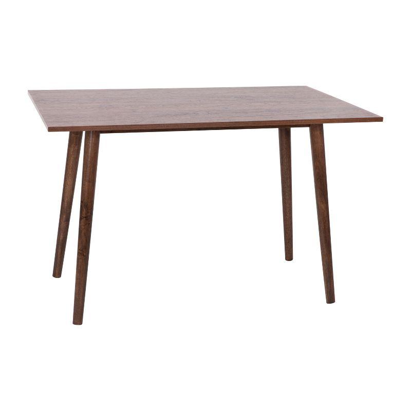 Hatfield 48" Dark Walnut Mid-Century Modern Engineered Wood Dining Table