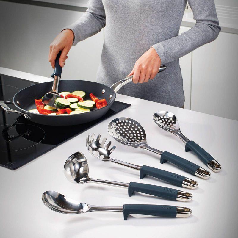 Joseph Joseph 6pc Stainless Steel 100 Collection Rotating Kitchen Utensil Set: Cooking Utensils & Spatula Set, Dishwasher-Safe