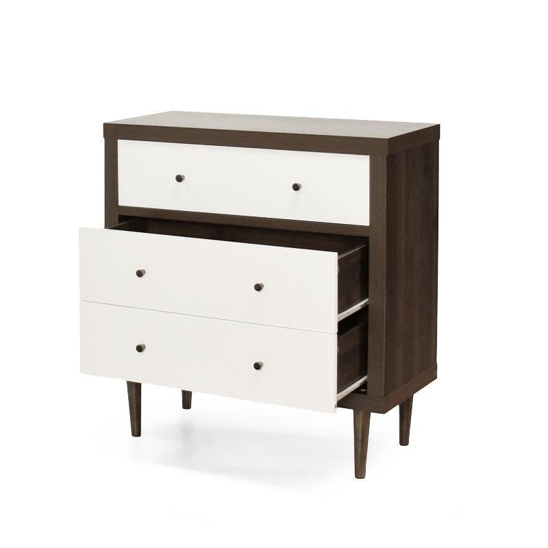 Christopher Knight Home Nystrom Mid-Century Modern 3 Drawer Chest Walnut/White