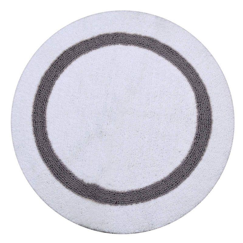 24"x40" Hotel Collection Bath Rug White/Gray - Better Trends: Cotton, Tufted, Machine Washable