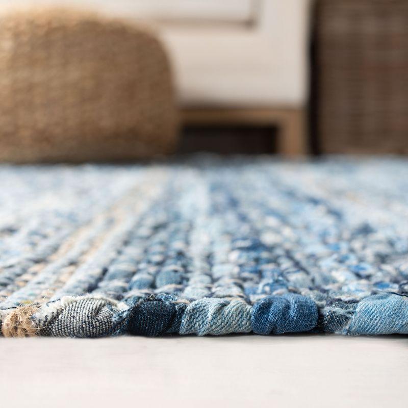 Coastal Charm Blue Cotton 5' x 8' Handwoven Area Rug