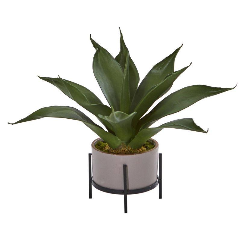 Nearly Natural 14" x 9" Artificial Agave Succulent in Decorative Planter : Indoor Faux Flora Decor