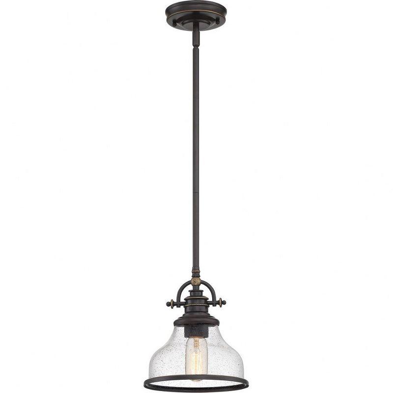 Grant 8" Bronze and Glass Mini Pendant Light