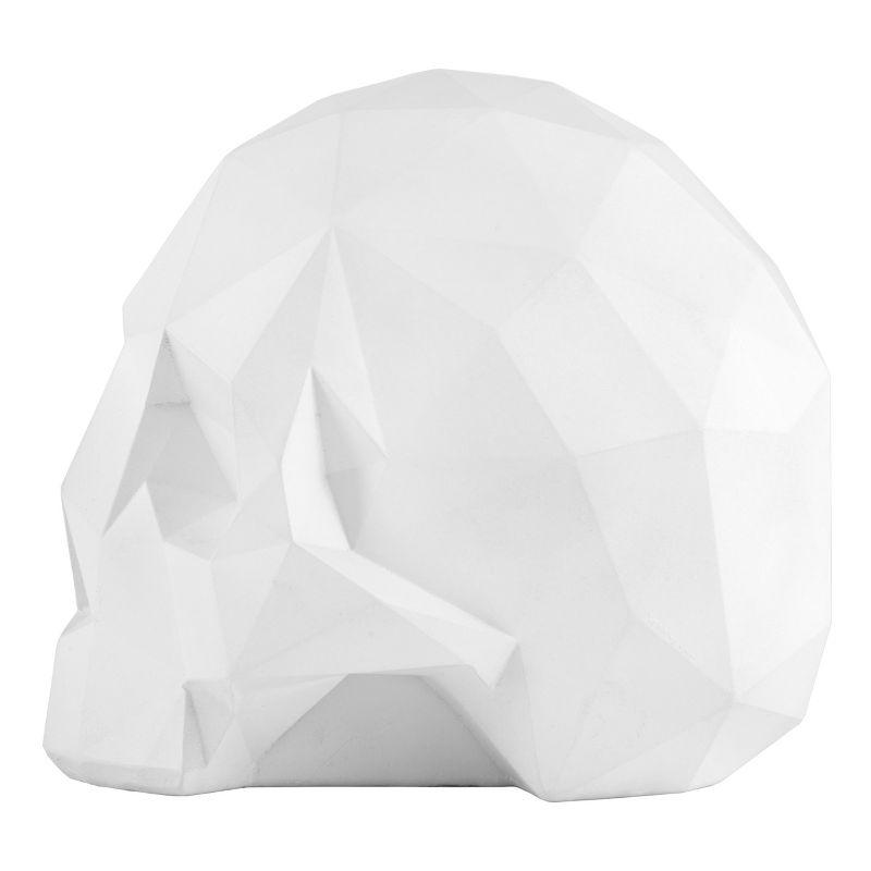 6" Oragami Style White Skull Figurine - National Tree Company