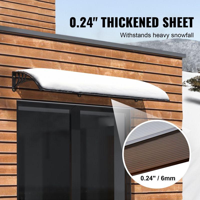 VEVOR Window Door Awning Canopy 40" x 40", UPF 50+ Polycarbonate Entry Door Outdoor Window Awning Exterior, Front Door Overhang Awning