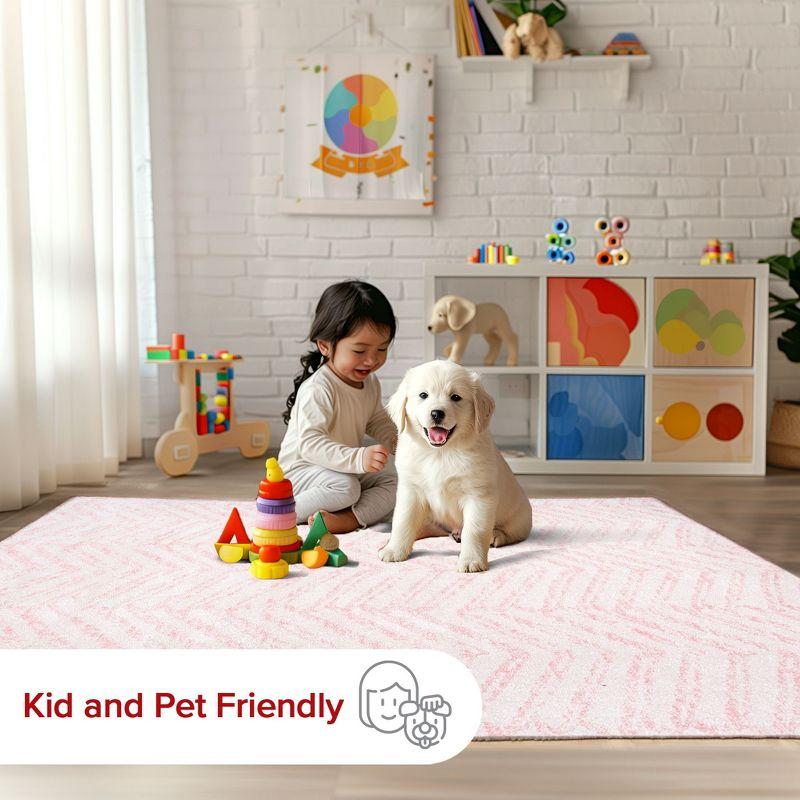 Nuloom Rosanne Geometric 5x7 Indoor Area Rug for Living Room Bedroom Dining Room Kitchen, Pink/Ivory
