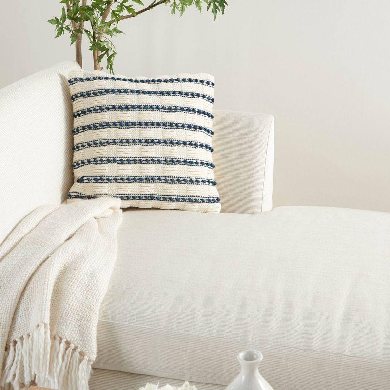 Mina Victory Striped Cotton, Polyester Throw Pillow