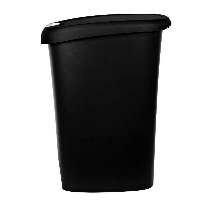 Hefty 12.3gal Slim Step Trash Can with Locking Lid Black