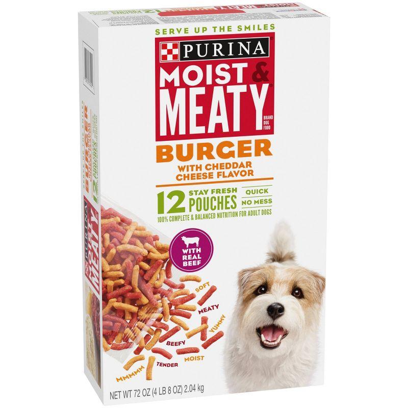 Moist & Meaty Burguer with Cheddar Cheese and Beef Flavor Dry Dog Food - 12ct Pack
