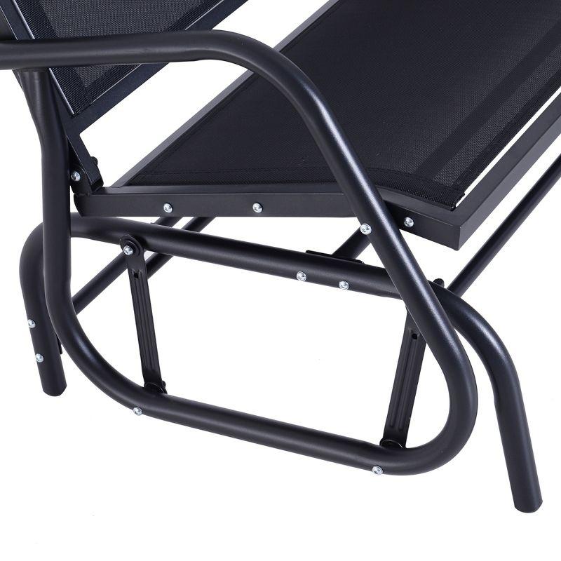 Soothing Mesh Ventilated Outdoor Glider Bench in Black