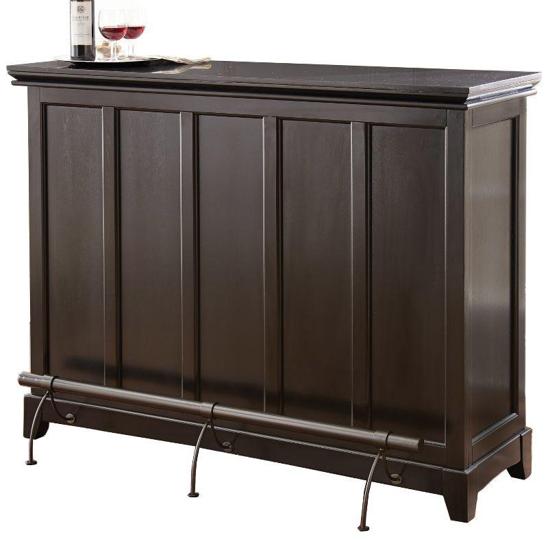 Steve Silver Co. Garcia Counter Height Bar Black: Laminate Surface, Hardwood Frame, Fixed Shelves