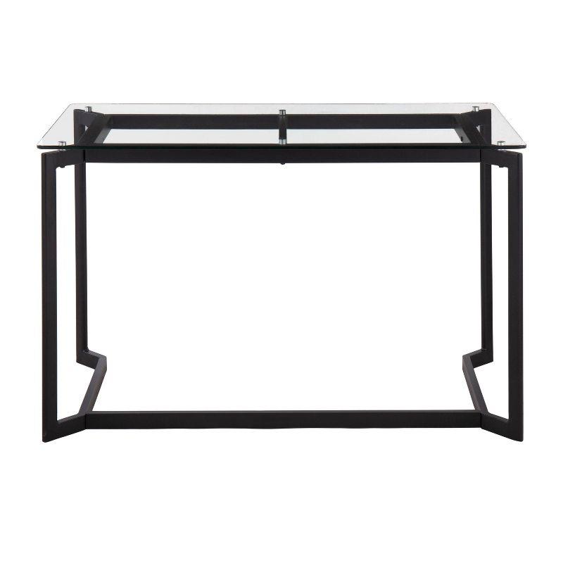 Masters Modern Computer Desk Steel/Glass Black/Clear - LumiSource: Mid-Century Style, Tempered Surface, No Storage