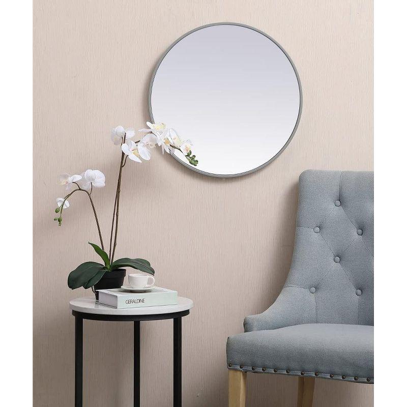 Elegant Lighting Metal frame round mirror 21 inch in Silver