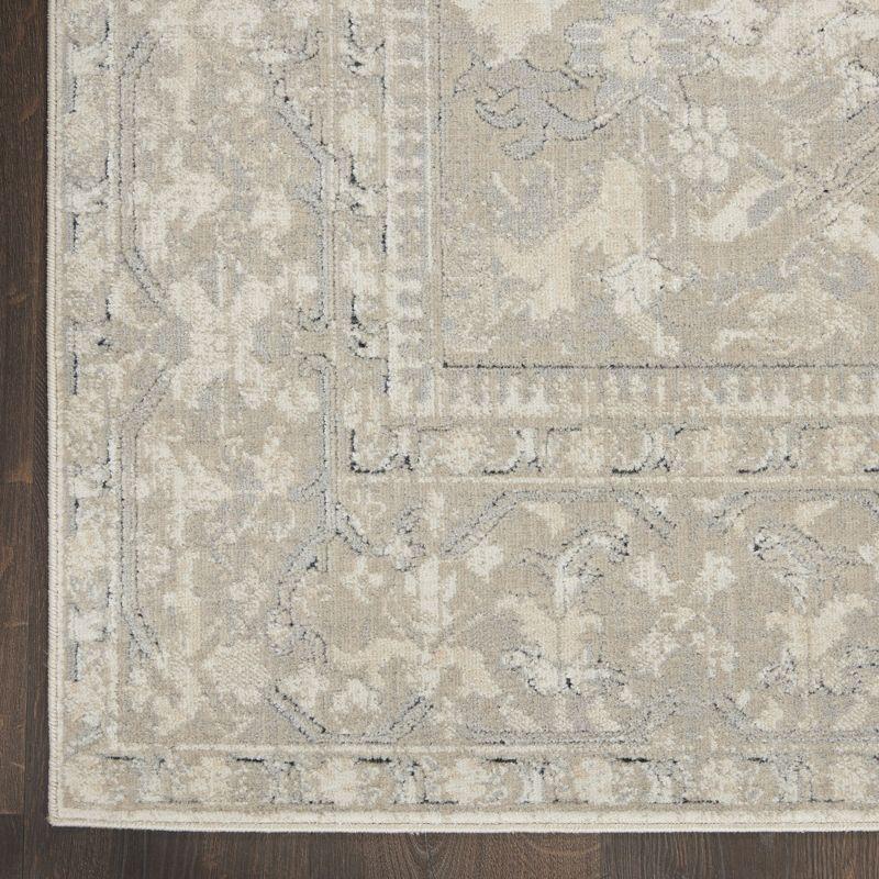 Ivory Rectangular Synthetic Easy Care 4' x 6' Area Rug