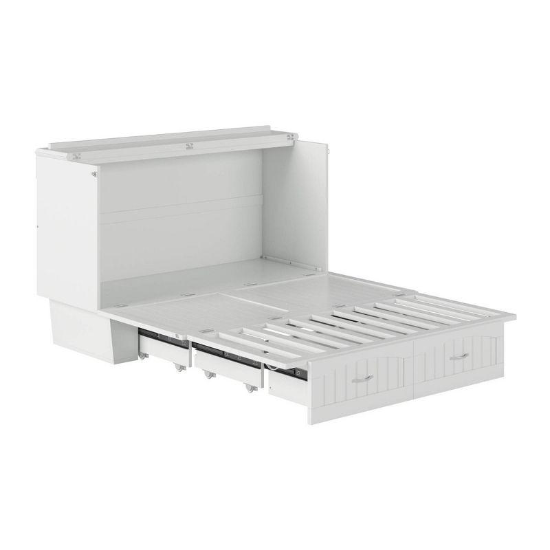 Queen Nantucket Murphy Bed Chest USB Turbo Charger White - AFI
