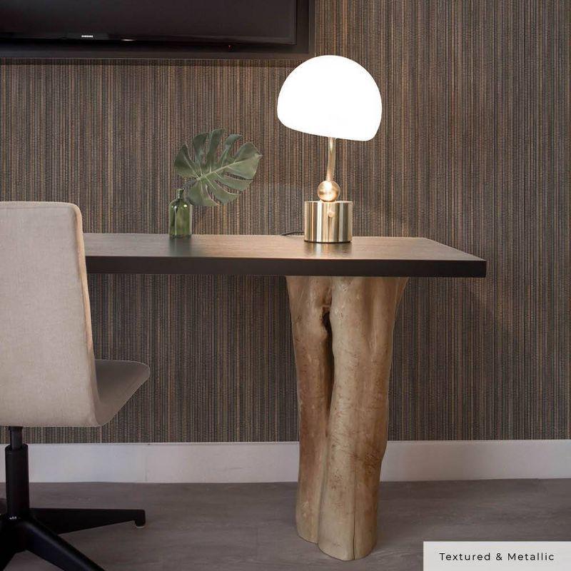 Tempaper & Co.® Faux Grasscloth Removable Peel and Stick Wallpaper, Textured Bronze, 28 sq. ft.: Vinyl, Self-Adhesive, Thin Stripe Pattern