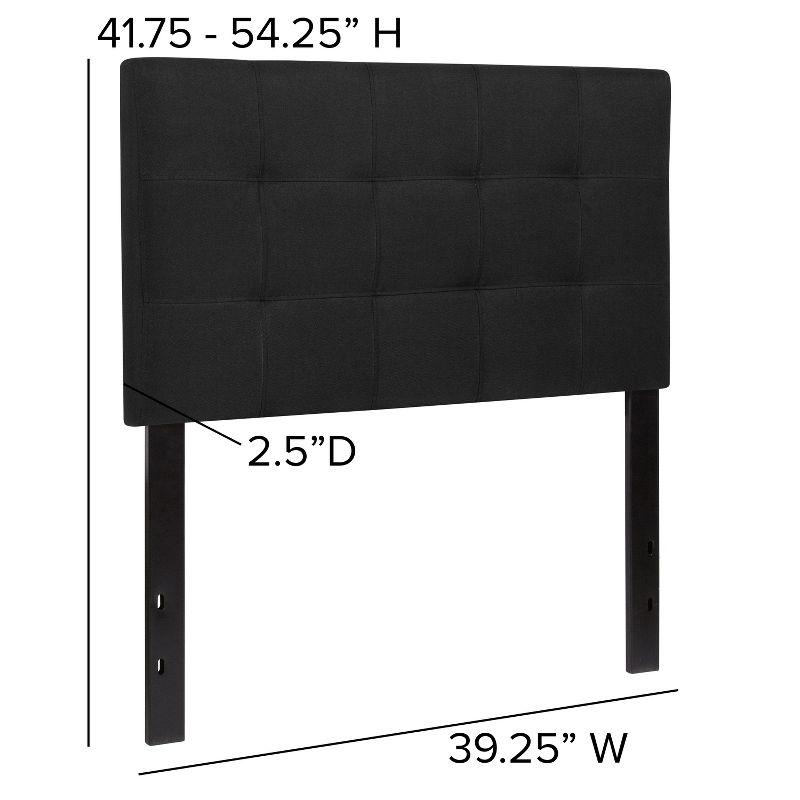 Flash Furniture Bedford Tufted Upholstered Twin Size Headboard in Black Fabric