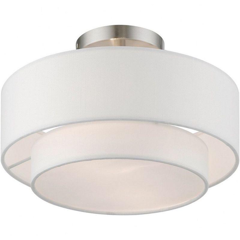 Livex Lighting Meridian 2 - Light Semi-Flush Mount in  Brushed Nickel