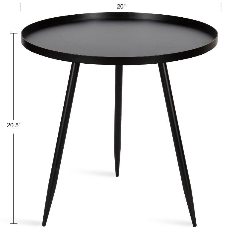 Kate and Laurel Duvall Round Metal Side Table, 20x20x20.5, Black