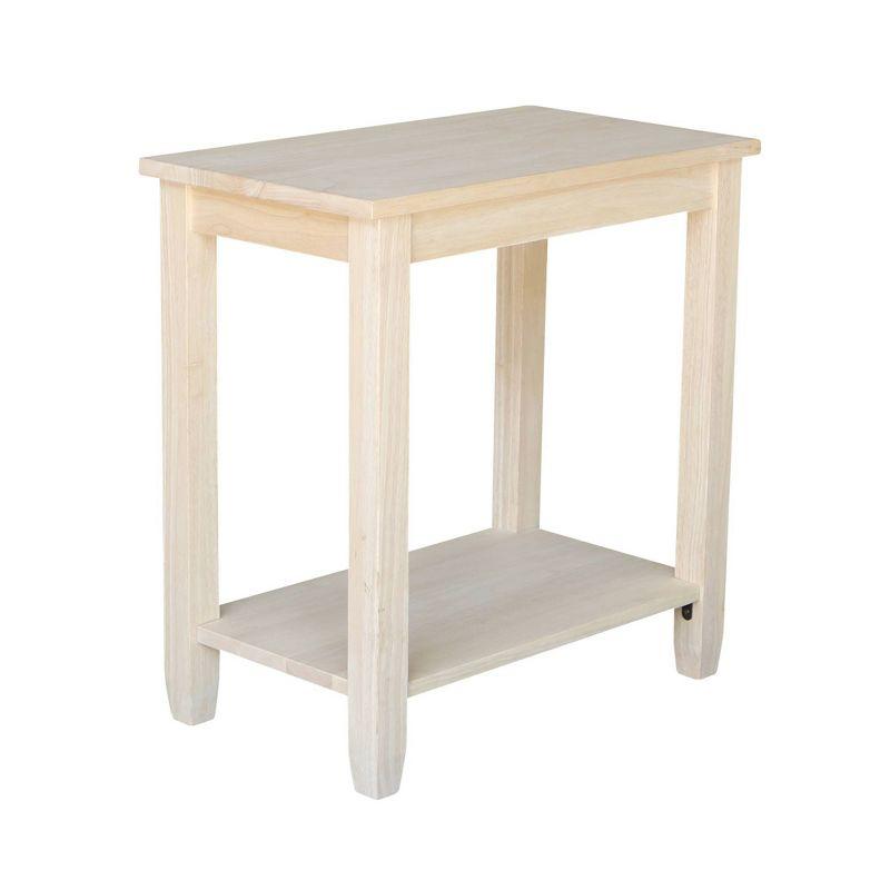 Solano Accent Table - International Concepts: Durable Parawood, Rectangle, Shelf Storage