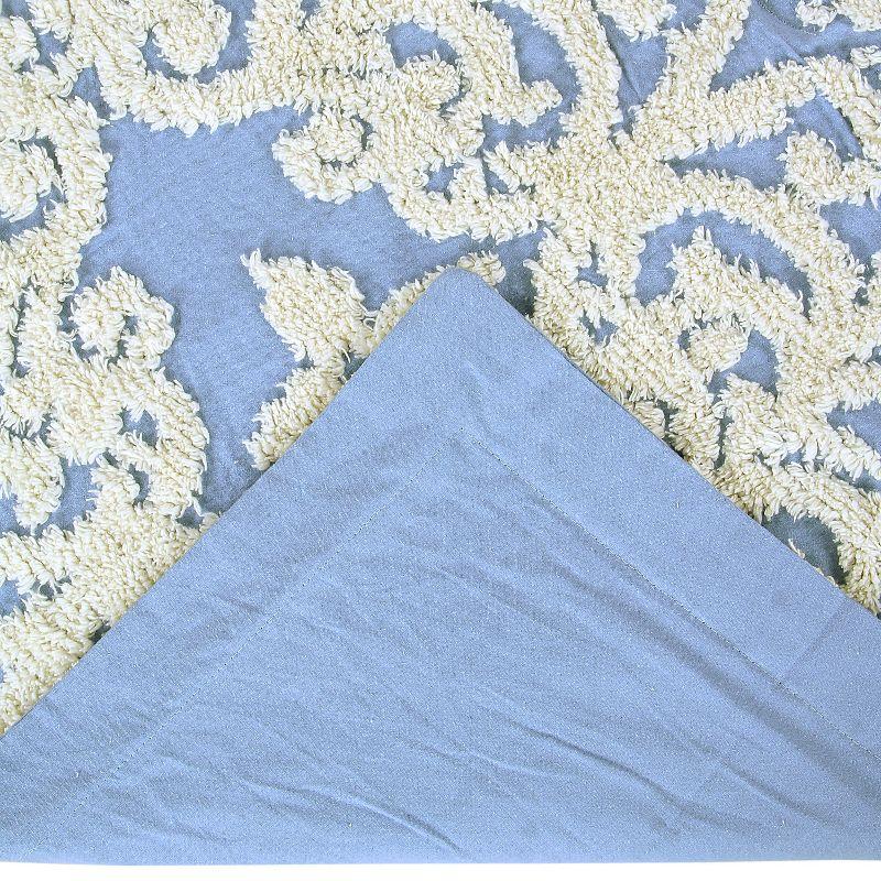 Florence Collection 100% Cotton Tufted Unique Luxurious Medallion Design Sham Blue - Better Trends