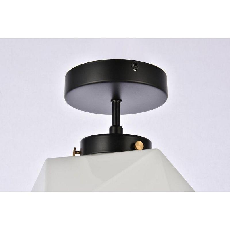 Elegant Lighting Lawrence 1 light black and white glass flush mount