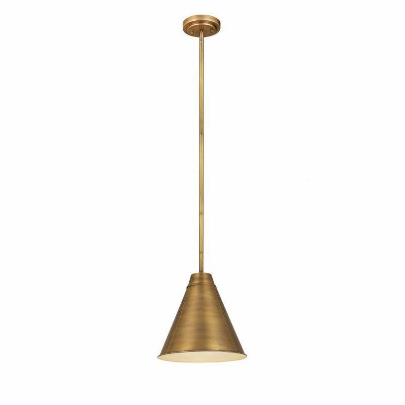 Eaton Rubbed Brass 12" Contemporary Pendant Light