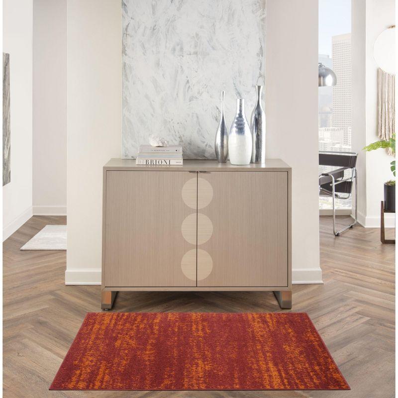 Nourison Essentials 3' x 5' Red Modern Indoor/Outdoor Rug