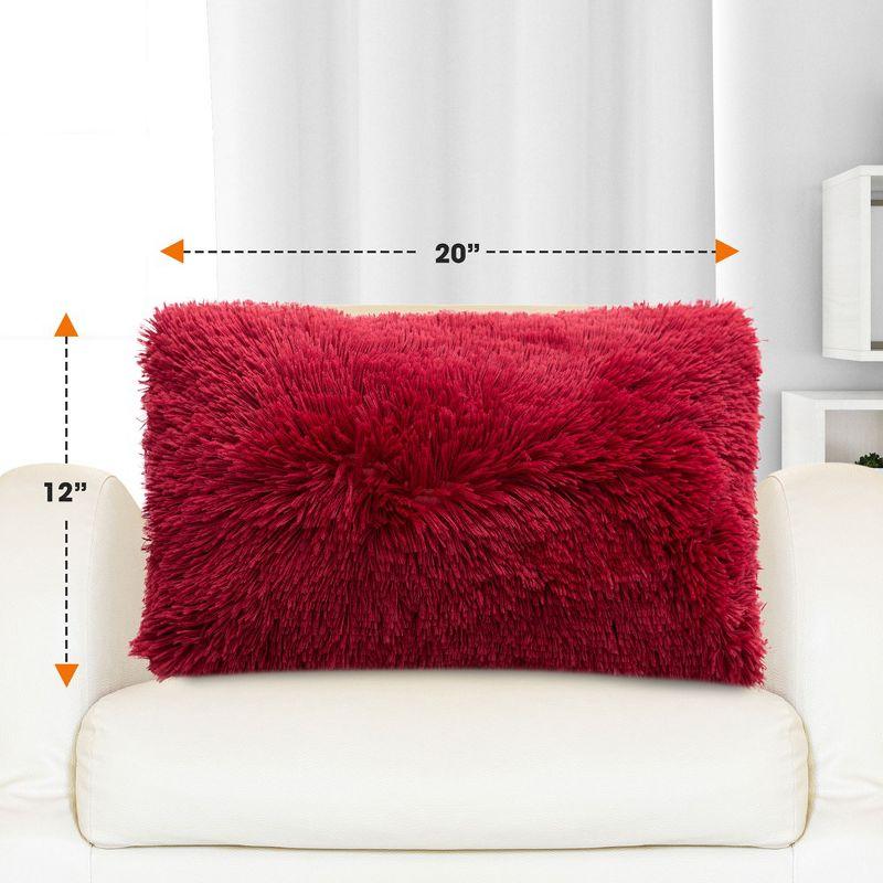 Cheer Collection Cheer Collection Shaggy Hair Decorative Throw Pillows (Set of 2)