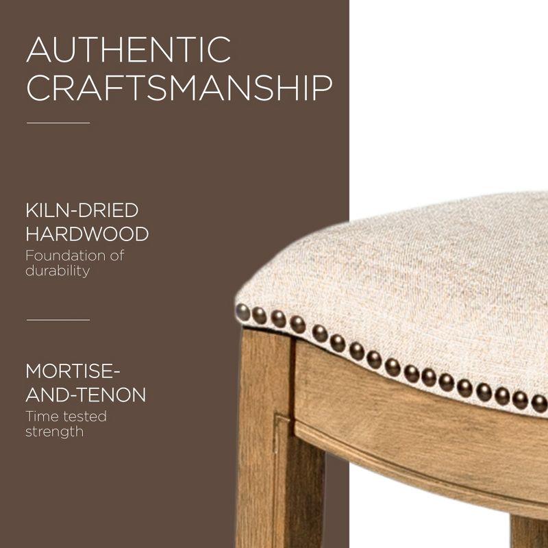 Maven Lane Maven Lane Adrien Backless Saddle Kitchen Stool with Fabric Upholstery