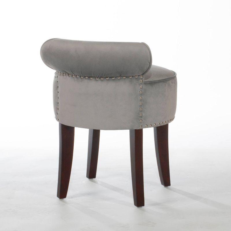 22.5" Lena Wood and Upholstered Vanity Stool Gray - Hillsdale Furniture