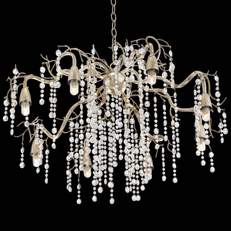 Possini Euro Design Branches Champagne Silver Chandelier 31" Wide Modern Clear Crystal 8-Light Fixture for Dining Room House Kitchen Island Entryway