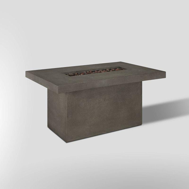 Ventura Rectangle Chat Height Gas Fire Table by Real Flame