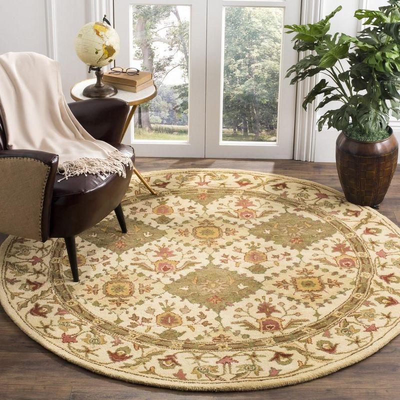 Antiquity Beige Round Hand-Tufted Wool Area Rug